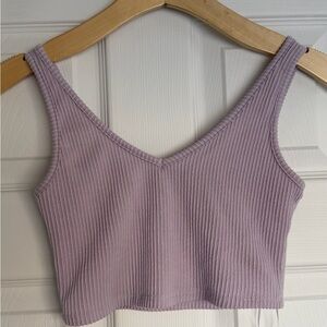 Papermoon Lilac Ribbed Crop Top